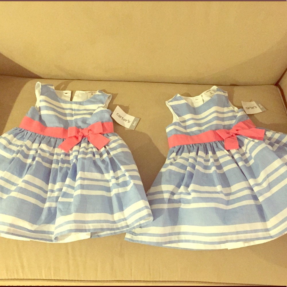 Carter's 6 month blue and white poplin dress.